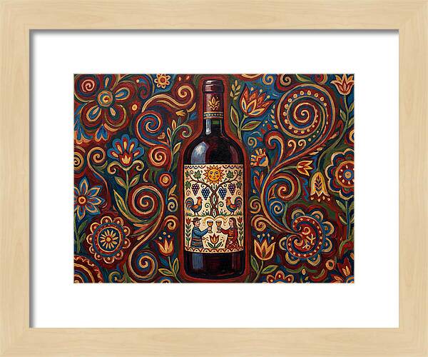 Folk Art Wine Bottle