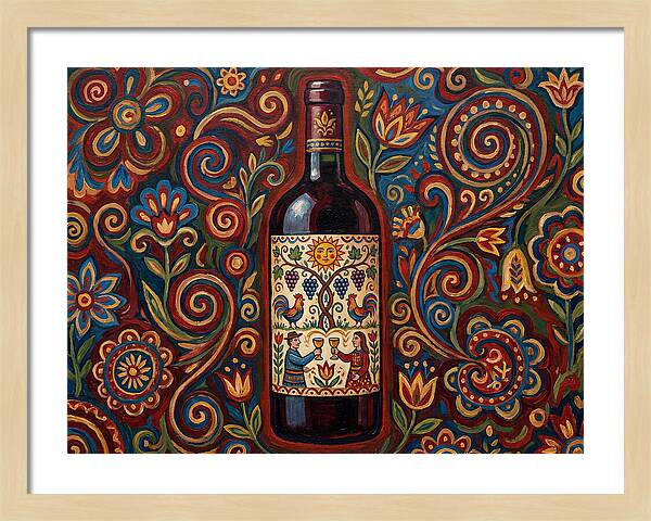 Folk Art Wine Bottle