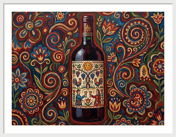 Folk Art Wine Bottle