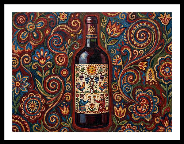 Folk Art Wine Bottle