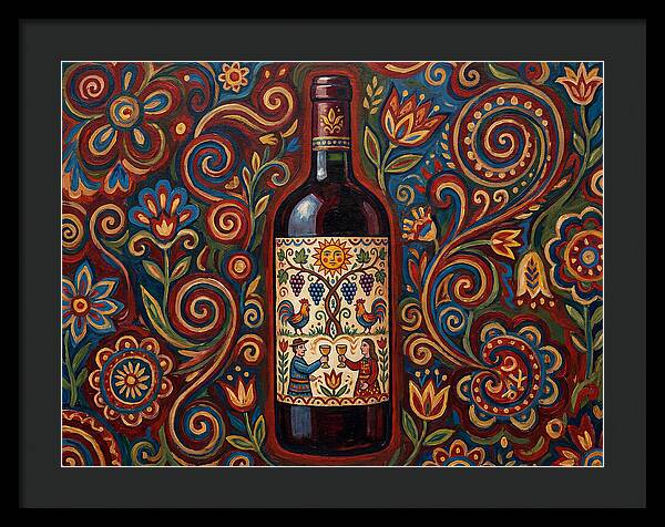 Folk Art Wine Bottle