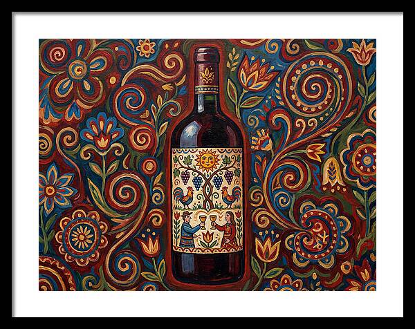 Folk Art Wine Bottle