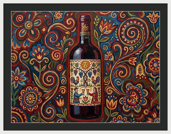 Folk Art Wine Bottle