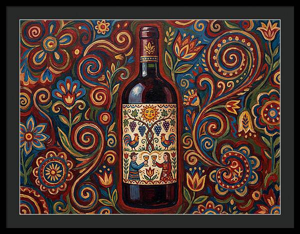 Folk Art Wine Bottle