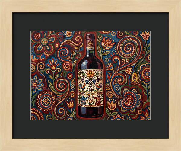 Folk Art Wine Bottle