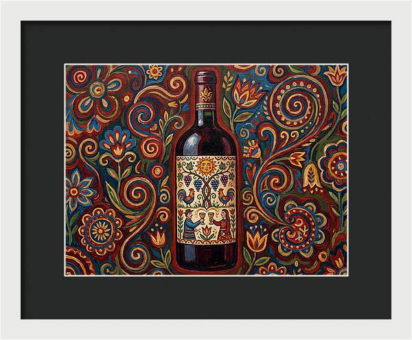 Folk Art Wine Bottle