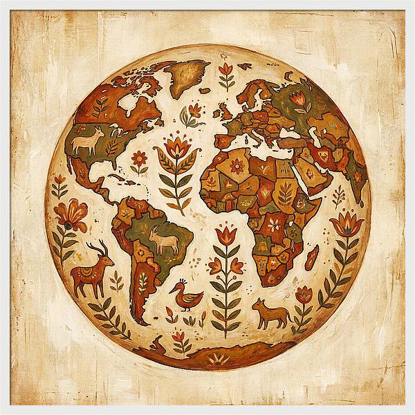 Folk Art World Map