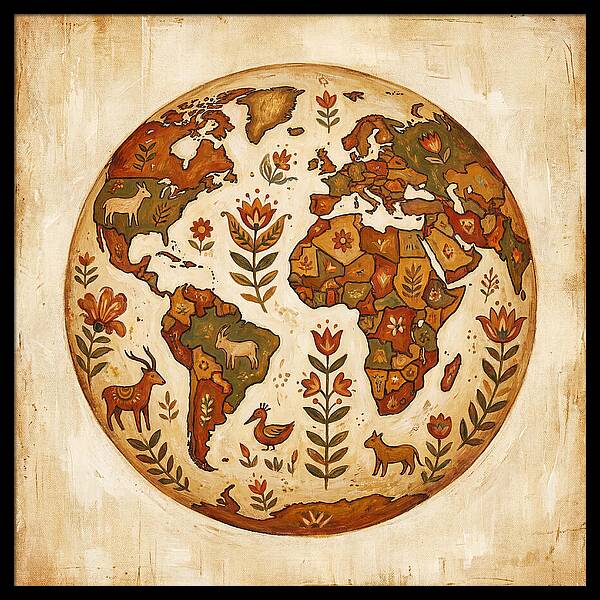 Folk Art World Map