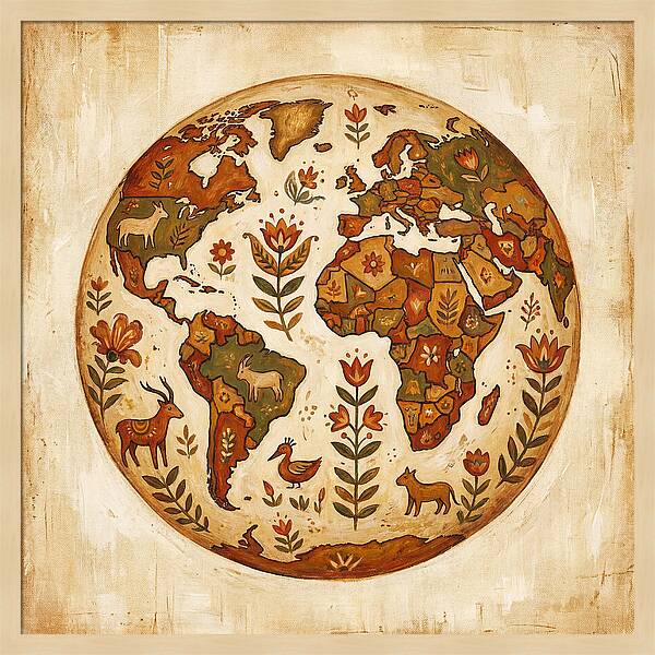 Folk Art World Map