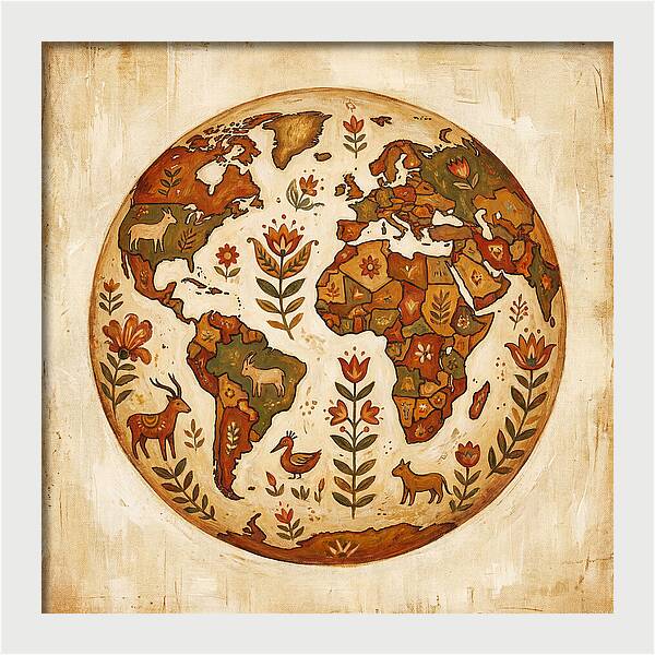 Folk Art World Map