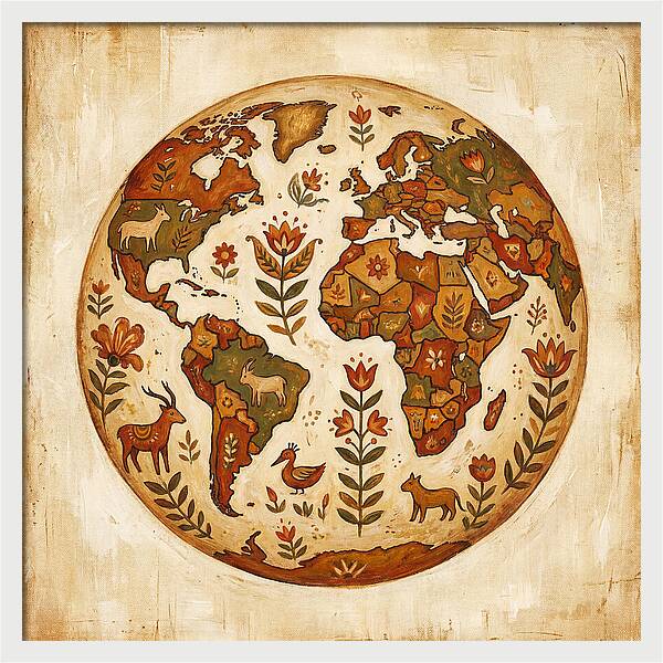 Folk Art World Map