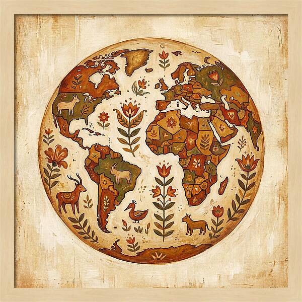 Folk Art World Map