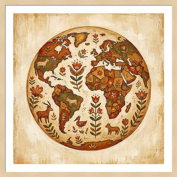 Folk Art World Map