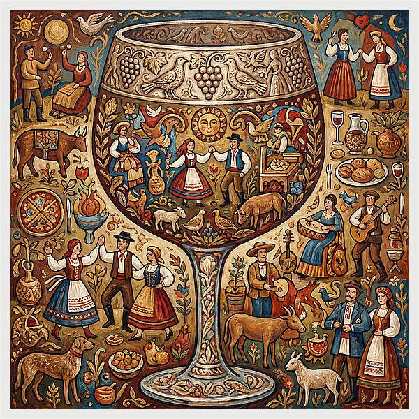 Folk Celebration Within A Glass