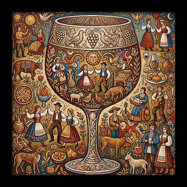 Folk Celebration Within A Glass