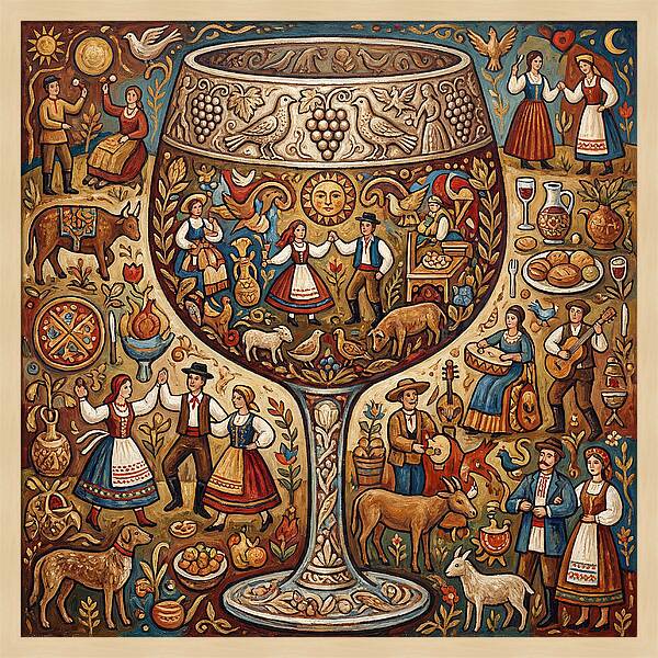 Folk Celebration Within A Glass