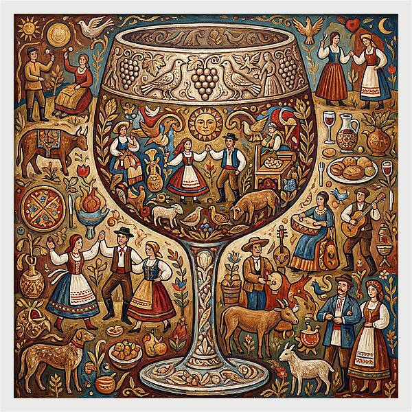 Folk Celebration Within A Glass