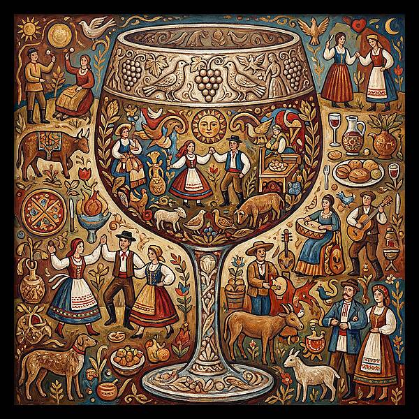 Folk Celebration Within A Glass