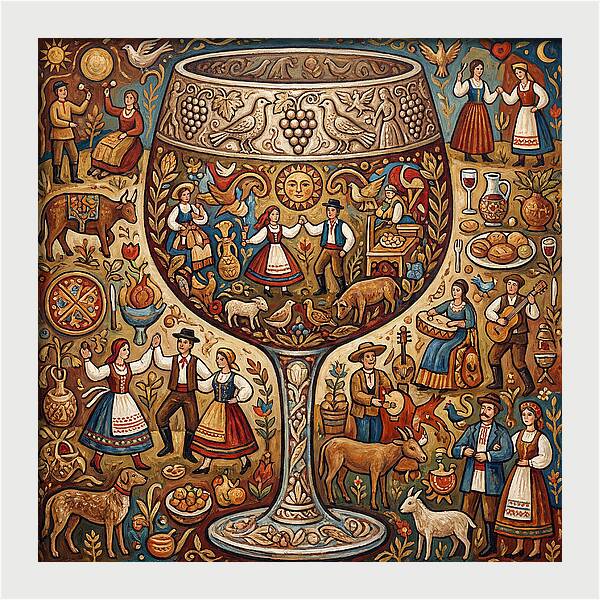 Folk Celebration Within A Glass