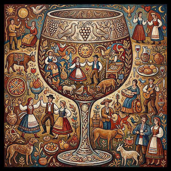 Folk Celebration Within A Glass