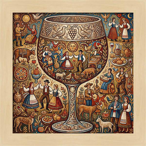 Folk Celebration Within A Glass