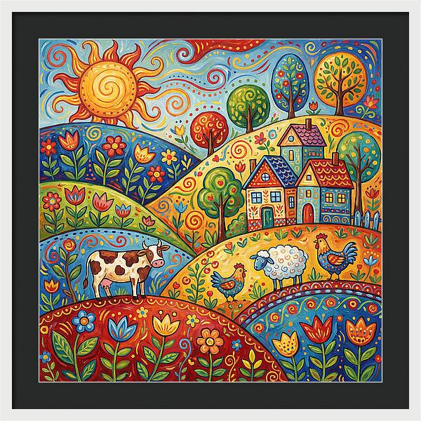 Folk Country Landscape