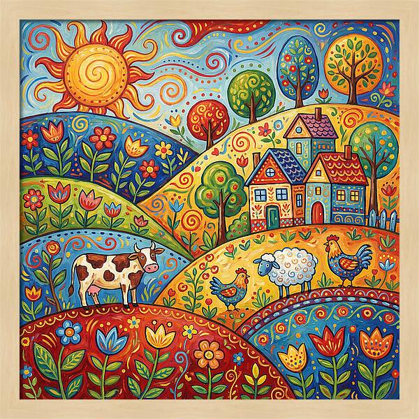 Folk Country Landscape