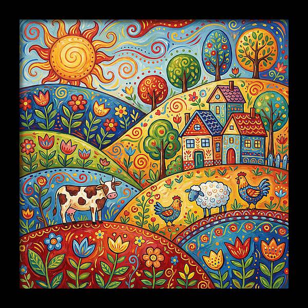 Folk Country Landscape