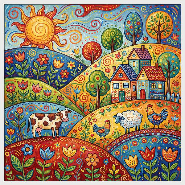 Folk Country Landscape