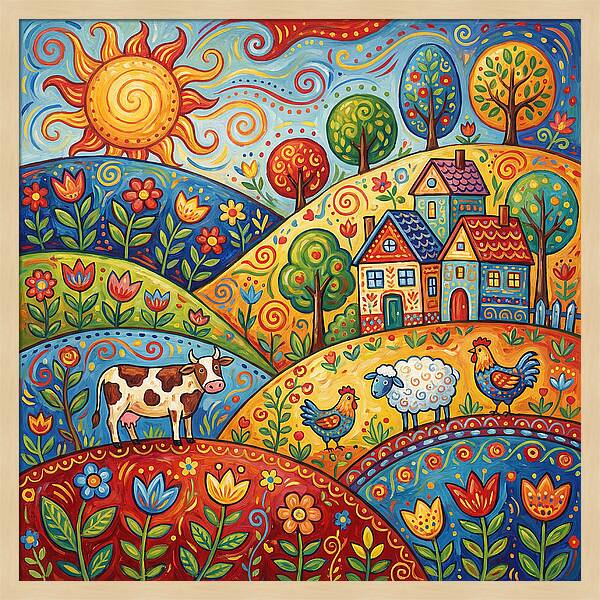 Folk Country Landscape
