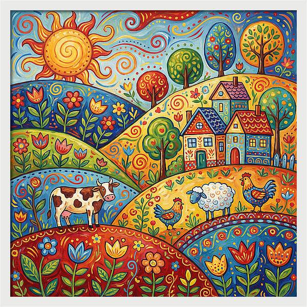 Folk Country Landscape