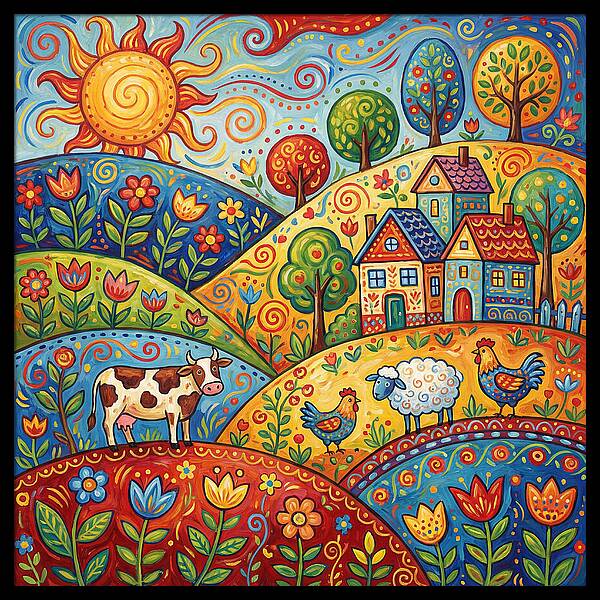 Folk Country Landscape