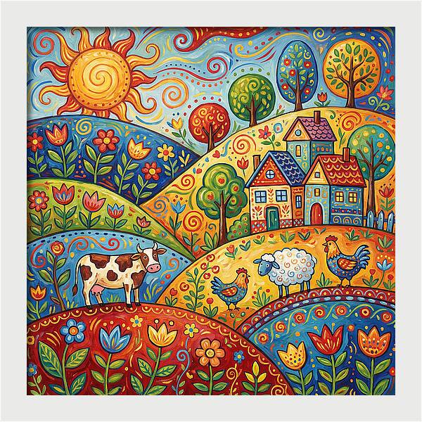 Folk Country Landscape