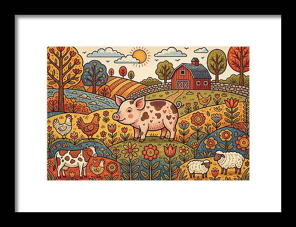 Folk Farmyard Scene