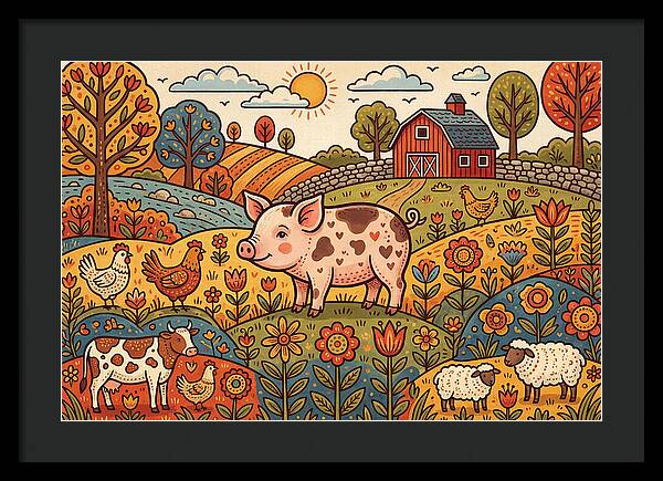 Folk Farmyard Scene