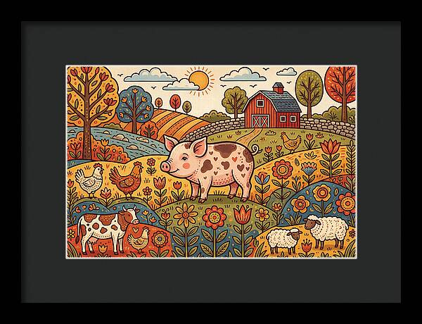 Folk Farmyard Scene