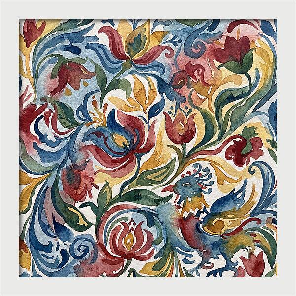 Folk Floral Watercolor