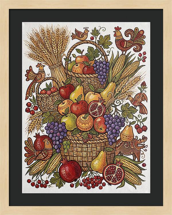 Folk Fruit Composition