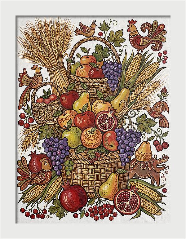 Folk Fruit Composition