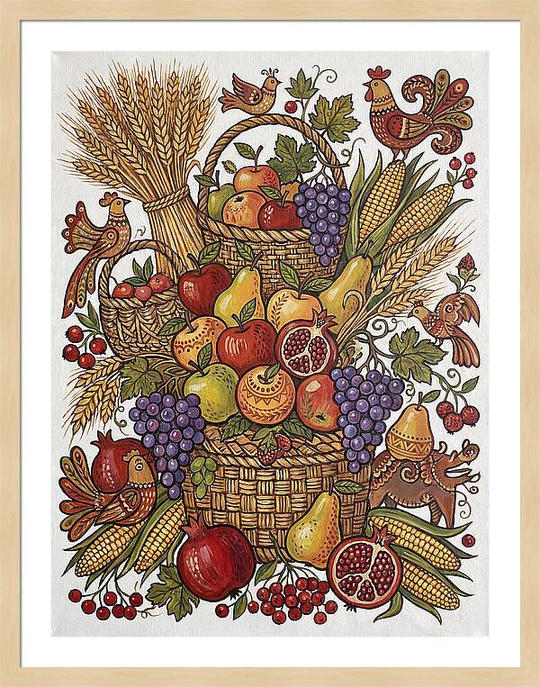 Folk Fruit Composition