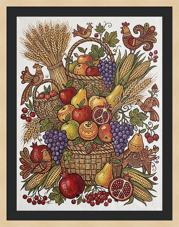 Folk Fruit Composition