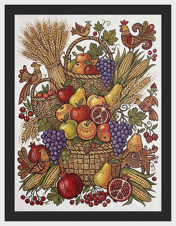 Folk Fruit Composition