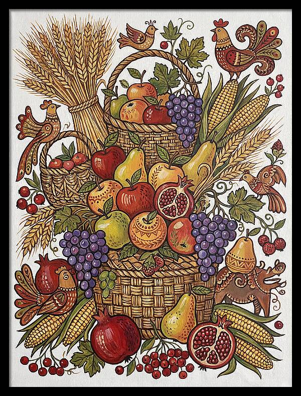 Folk Fruit Composition