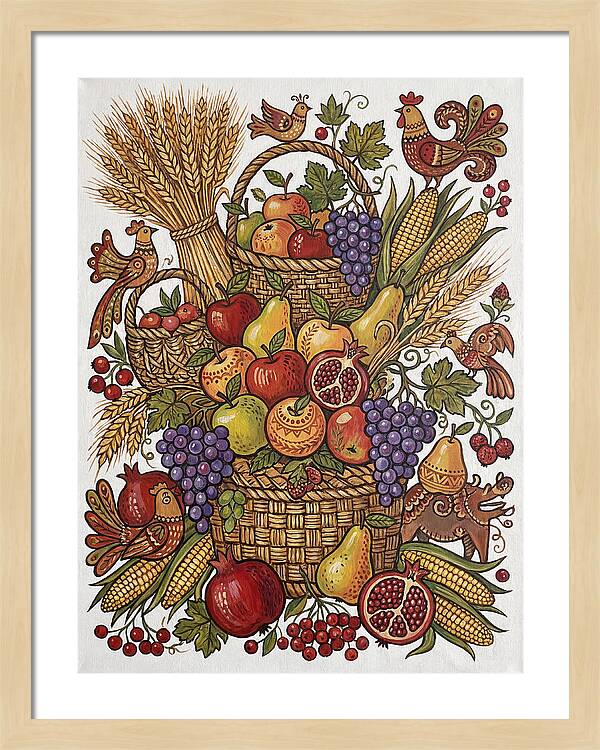 Folk Fruit Composition