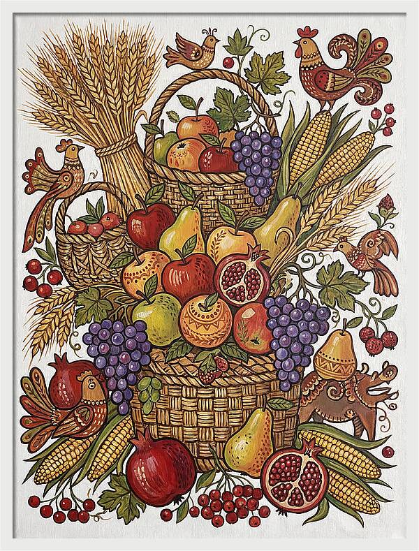 Folk Fruit Composition