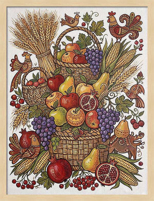 Folk Fruit Composition