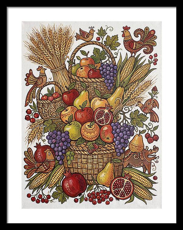 Folk Fruit Composition
