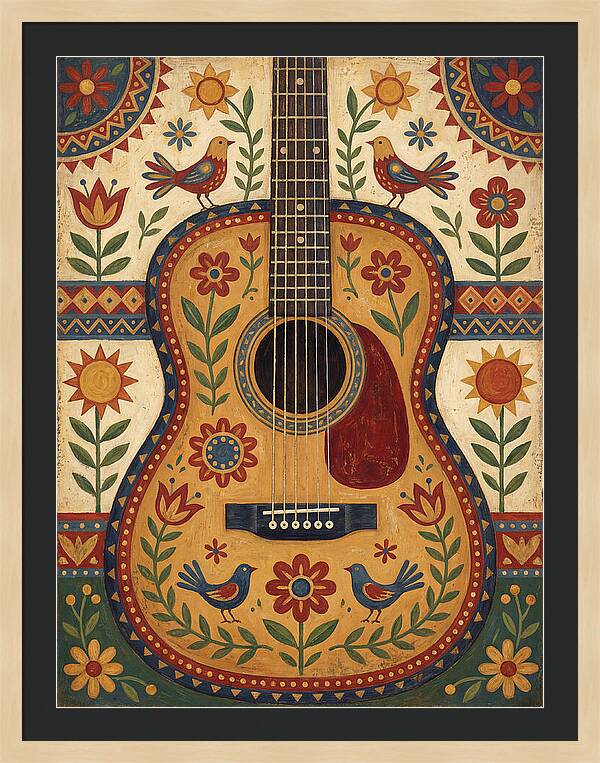 Folk Guitar Floral