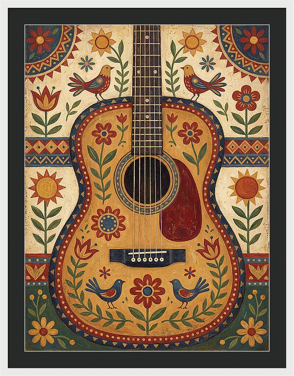 Folk Guitar Floral
