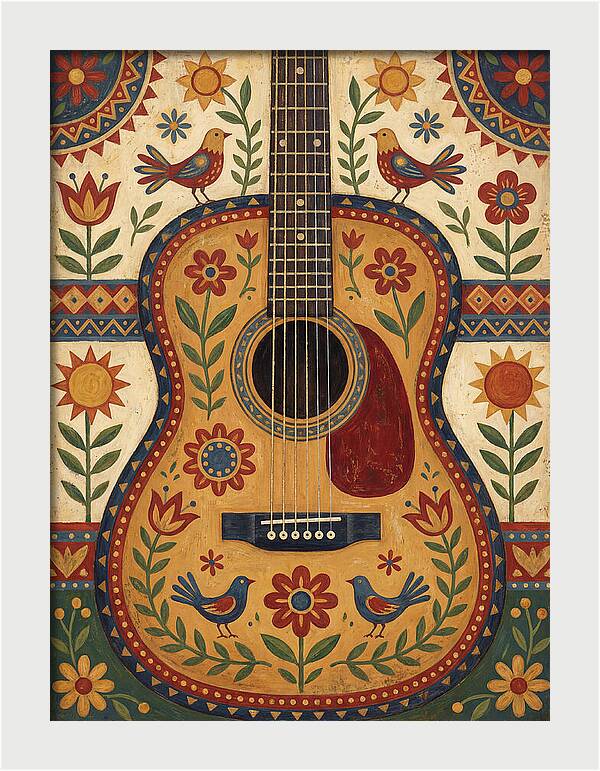 Folk Guitar Floral
